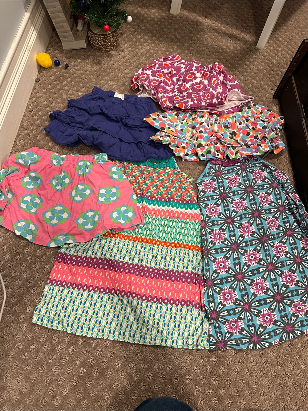 Hanna Andersson Girls' Multi-Color Printed Skirts and Ruffle Shorts Set